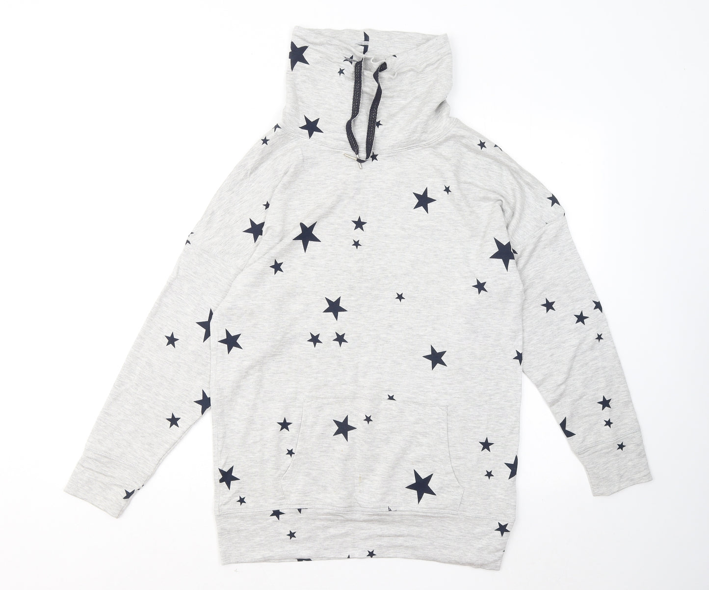 Marks and Spencer Womens Grey Geometric Viscose Pullover Sweatshirt Size 8 - Stars