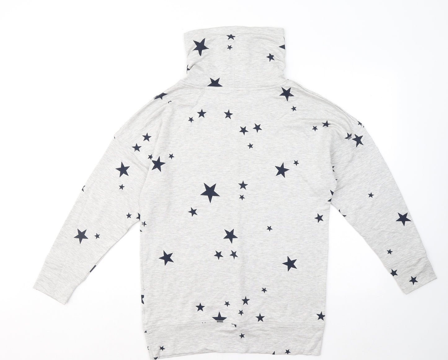 Marks and Spencer Womens Grey Geometric Viscose Pullover Sweatshirt Size 8 - Stars