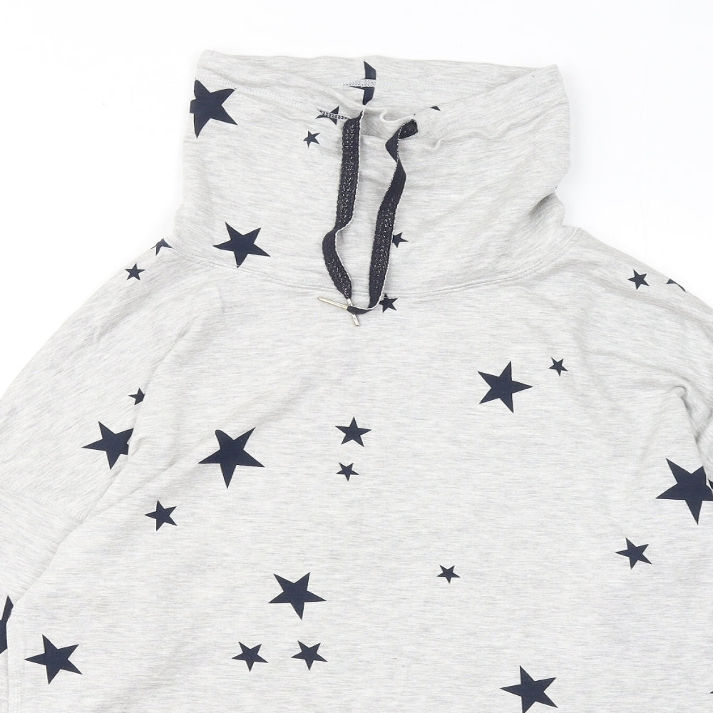Marks and Spencer Womens Grey Geometric Viscose Pullover Sweatshirt Size 8 - Stars