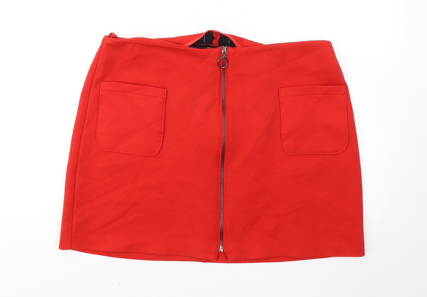 Red Herring Womens Red Viscose A-Line Skirt Size 18