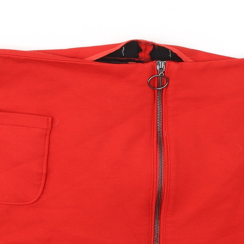 Red Herring Womens Red Viscose A-Line Skirt Size 18