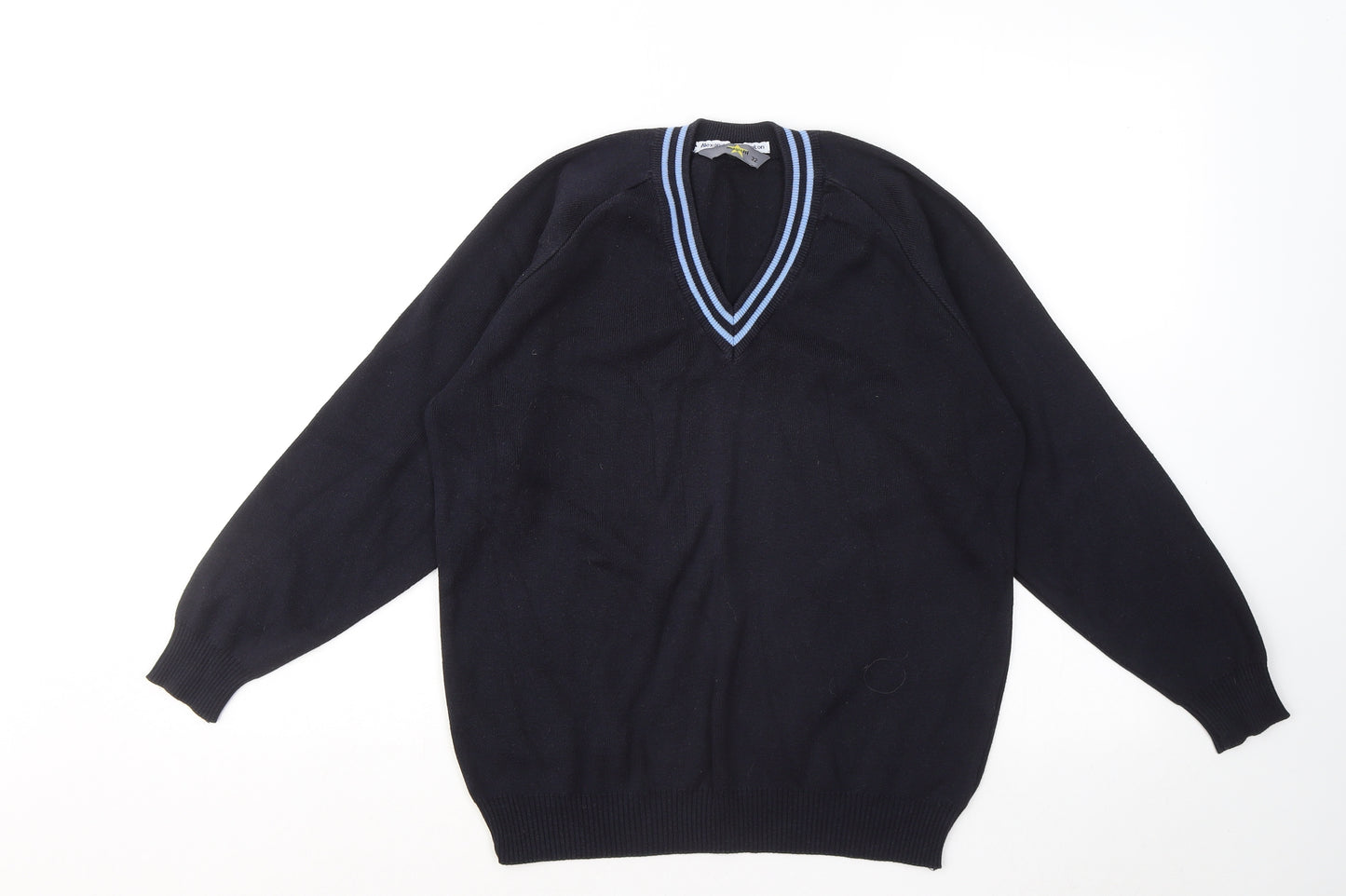 Magicfit Womens Blue V-Neck Cotton Henley Jumper Size 4