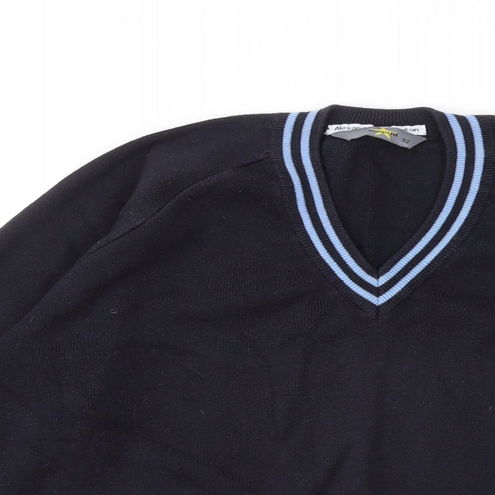 Magicfit Womens Blue V-Neck Cotton Henley Jumper Size 4