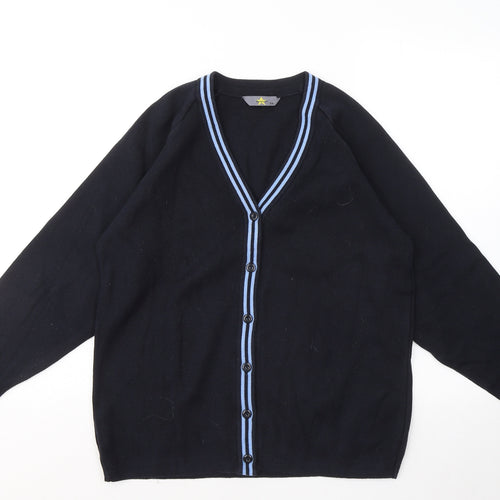 Magicfit Womens Blue V-Neck Cotton Cardigan Jumper Size 8