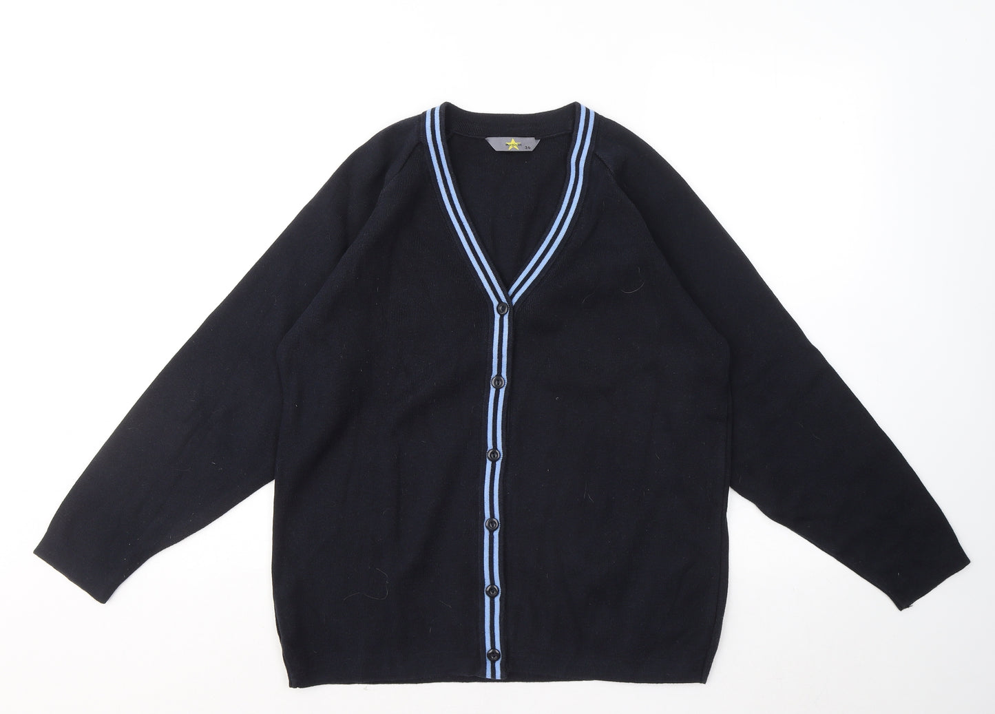 Magicfit Womens Blue V-Neck Cotton Cardigan Jumper Size 8