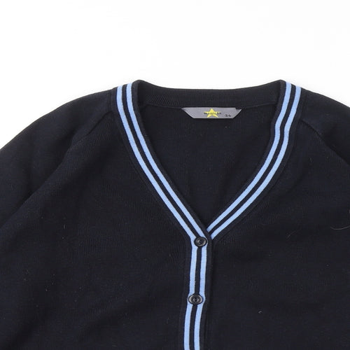 Magicfit Womens Blue V-Neck Cotton Cardigan Jumper Size 8