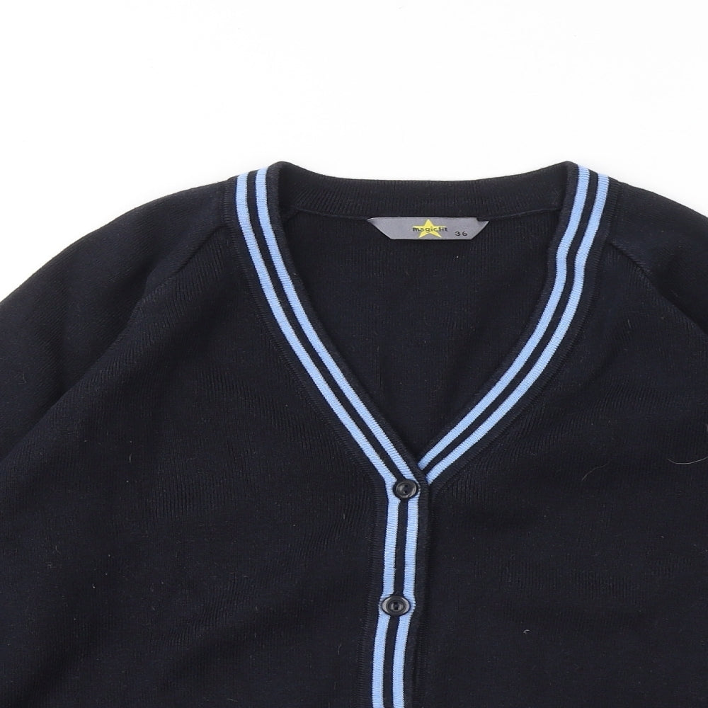 Magicfit Womens Blue V-Neck Cotton Cardigan Jumper Size 8