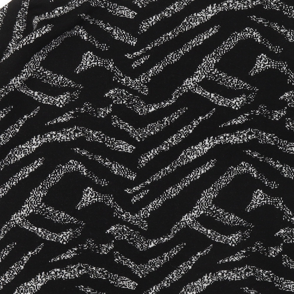 George Womens Black Round Neck Animal Print Acrylic Pullover Jumper Size 20