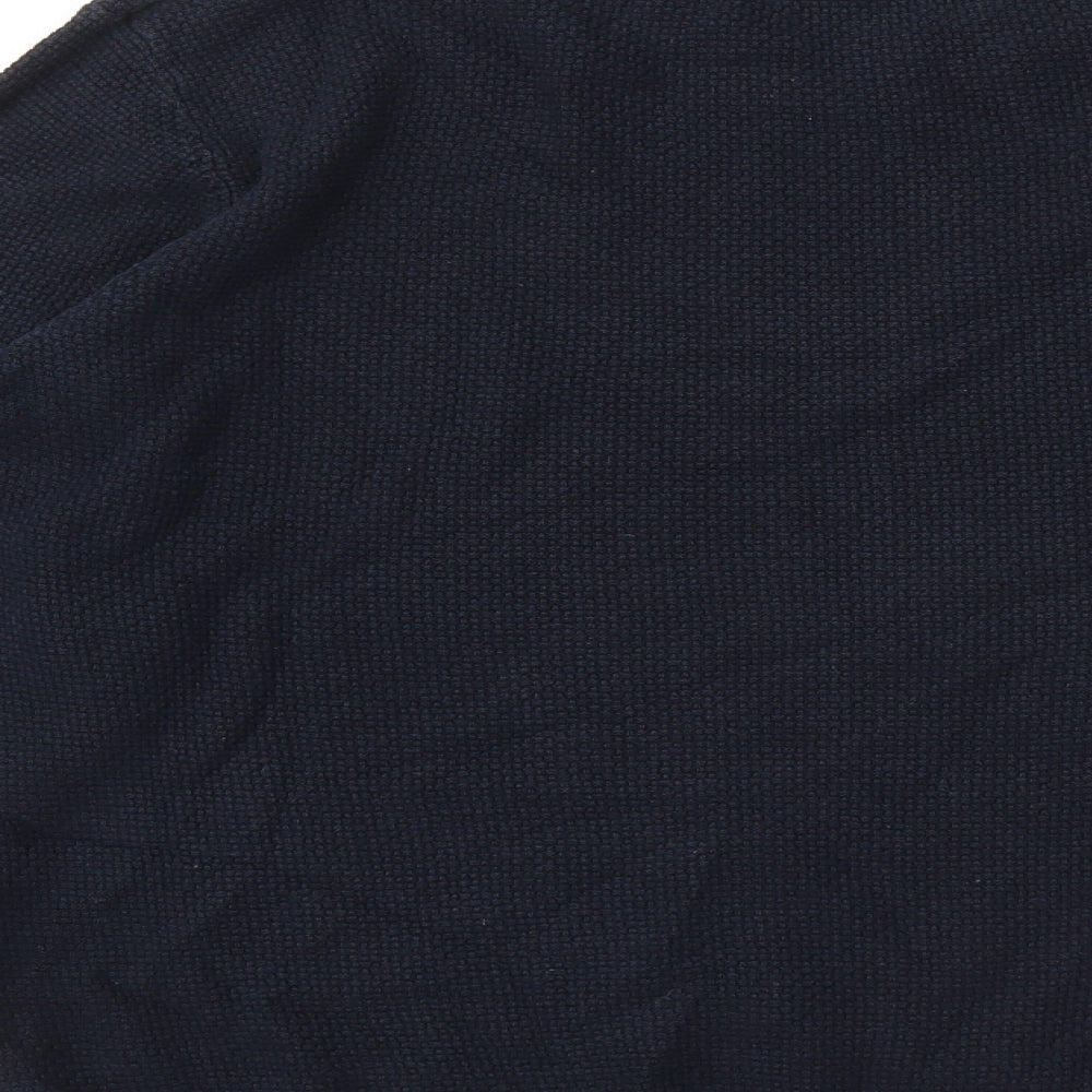 Maine Mens Blue V-Neck Cotton Pullover Jumper Size L