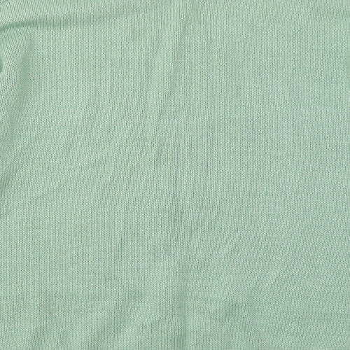 LOVE KNITWEAR Womens Green Round Neck Cotton Pullover Jumper Size 12