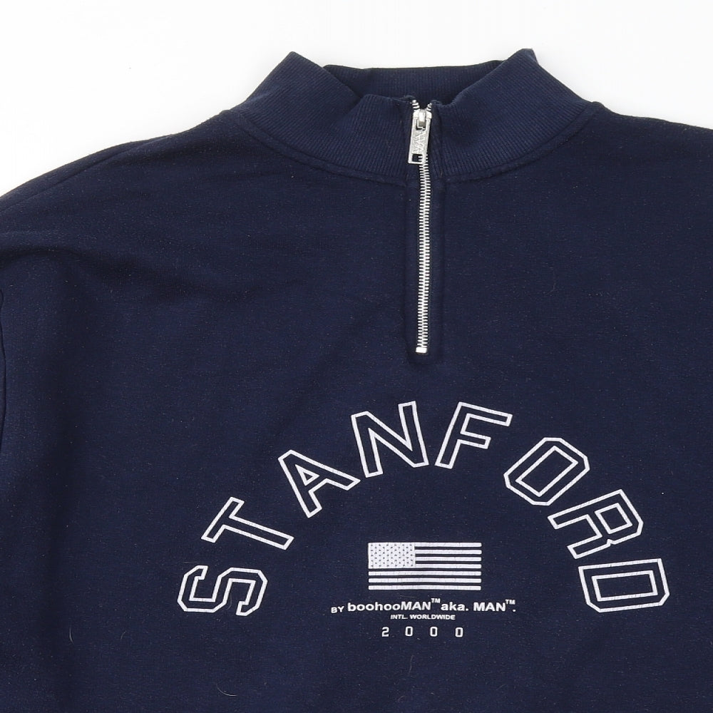 Boohoo Mens Blue Cotton Pullover Sweatshirt Size XL - Stanford