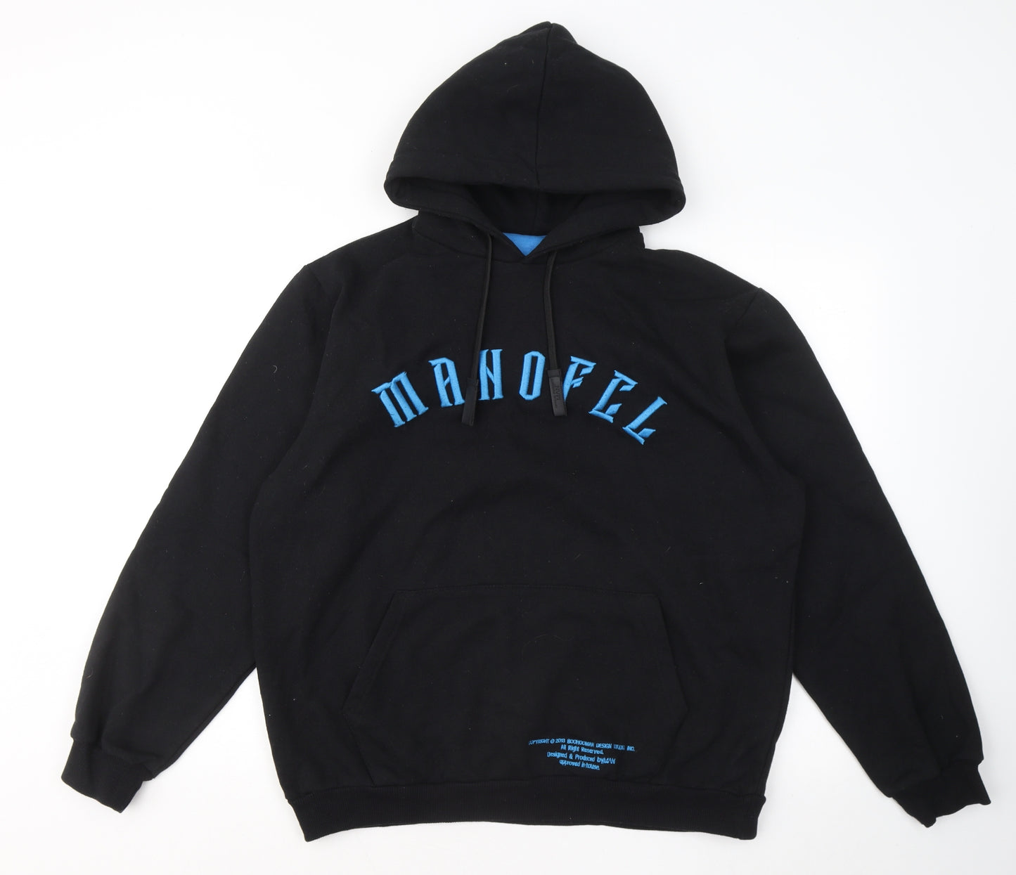 Boohoo Mens Black Cotton Pullover Hoodie Size L