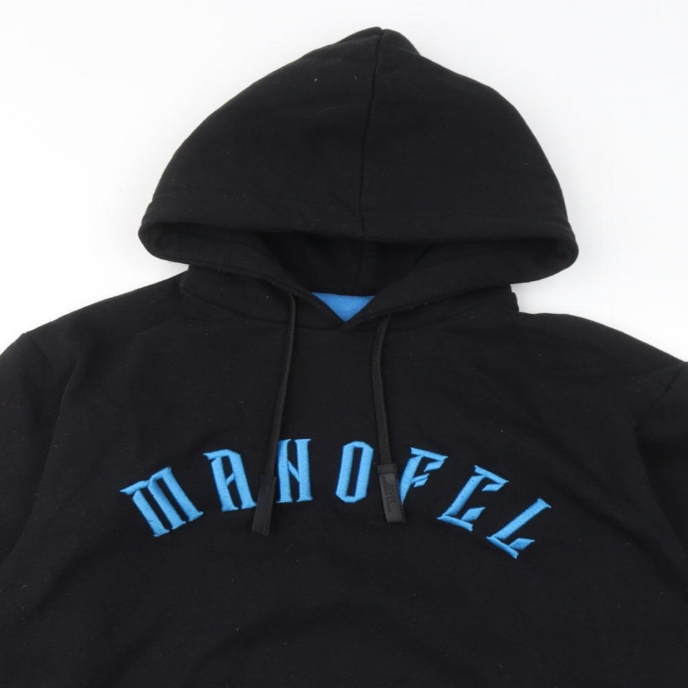 Boohoo Mens Black Cotton Pullover Hoodie Size L