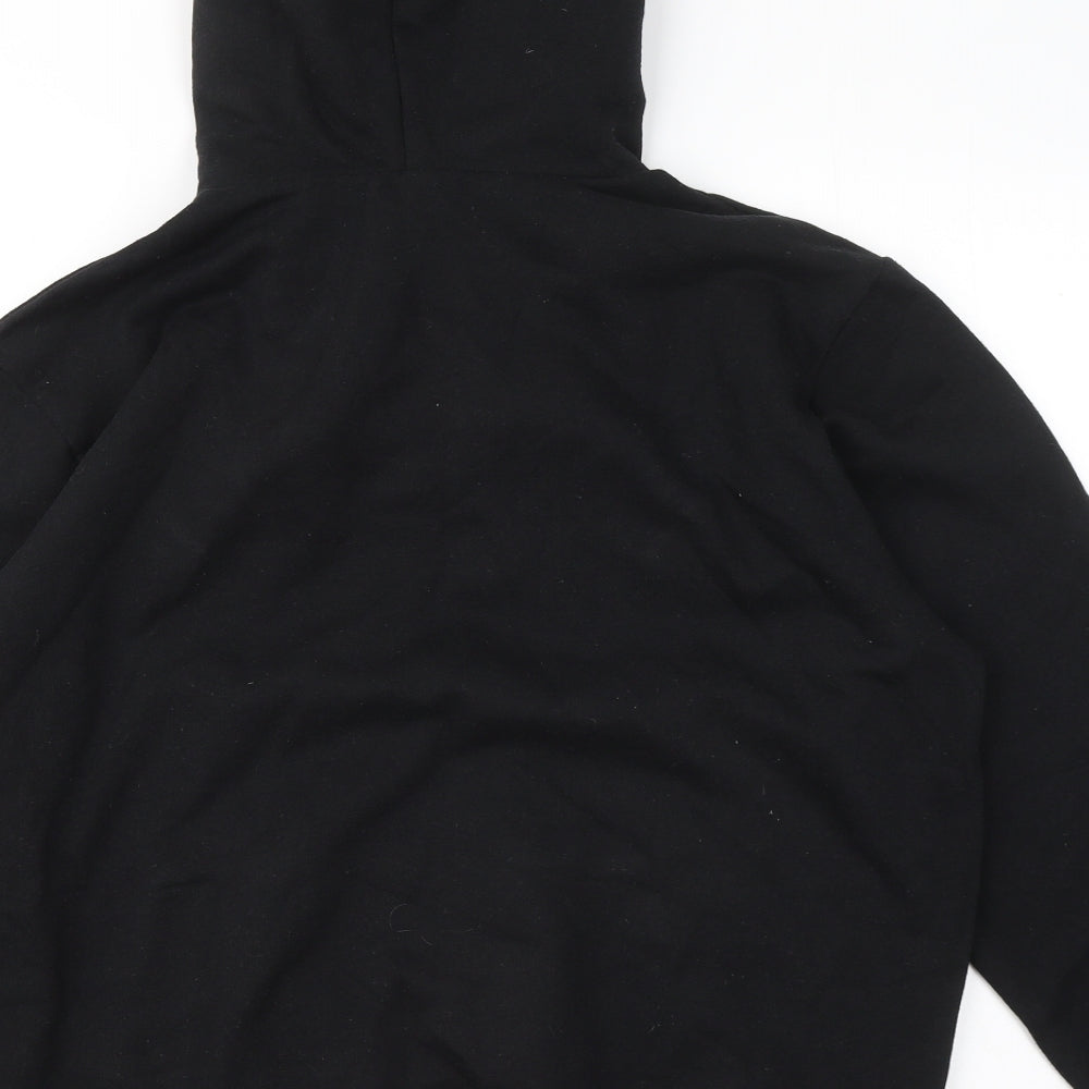 Boohoo Mens Black Cotton Pullover Hoodie Size L