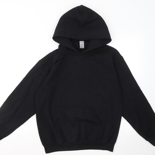 Gildan Mens Black Cotton Pullover Hoodie Size S - I just really like penguins ok