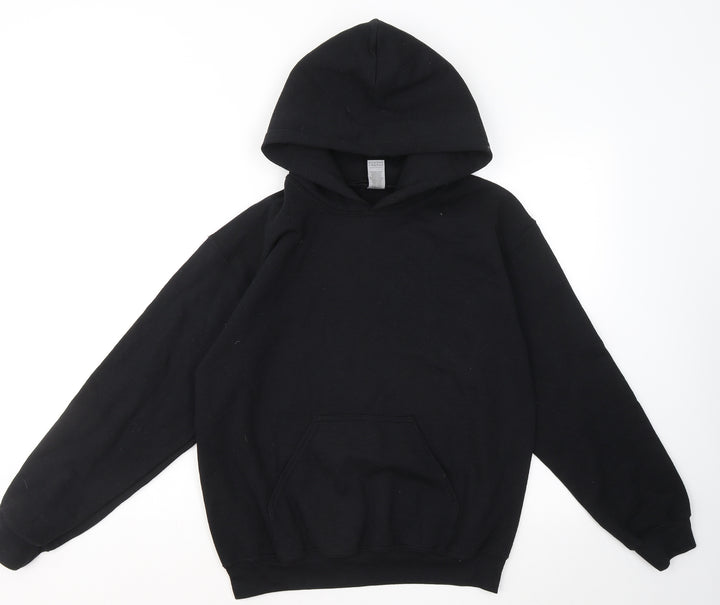 Gildan Mens Black Cotton Pullover Hoodie Size S - I just really like penguins ok