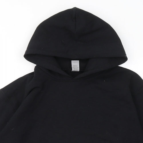 Gildan Mens Black Cotton Pullover Hoodie Size S - I just really like penguins ok