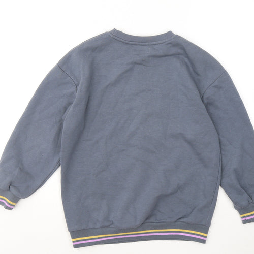 Primark Girls Grey Cotton Pullover Sweatshirt Size 9-10 Years - New York