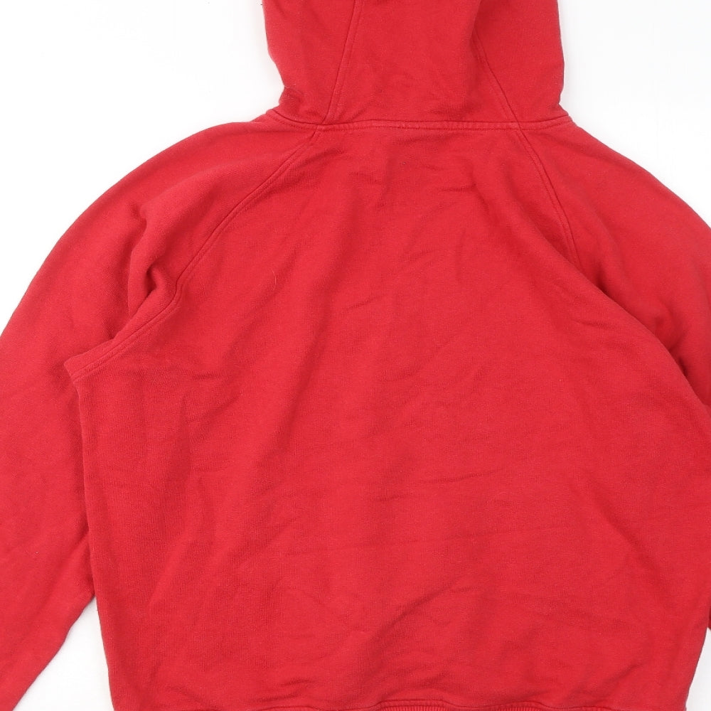 Helly Hansen Mens Red Cotton Pullover Hoodie Size M