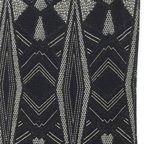 New Look Womens Black Nylon Bodycon Size 6 Scoop Neck