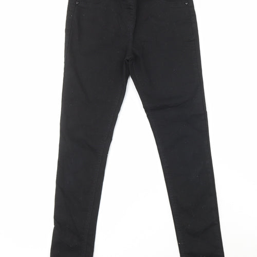 NEXT Girls Black Cotton Skinny Jeans Size 11 Years Regular