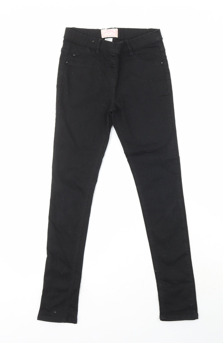 NEXT Girls Black Cotton Skinny Jeans Size 11 Years Regular