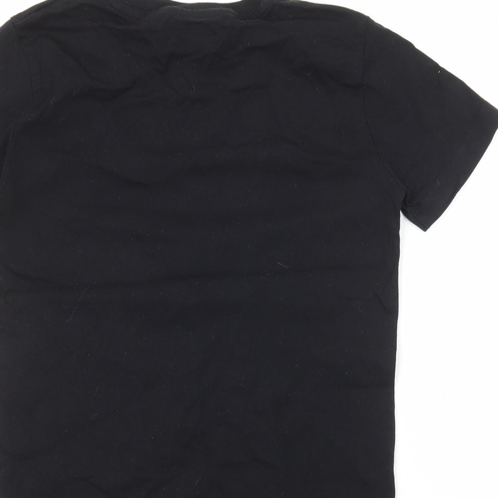 NEXT Boys Black Cotton Basic T-Shirt Size 8 Years Round Neck - Reindeer