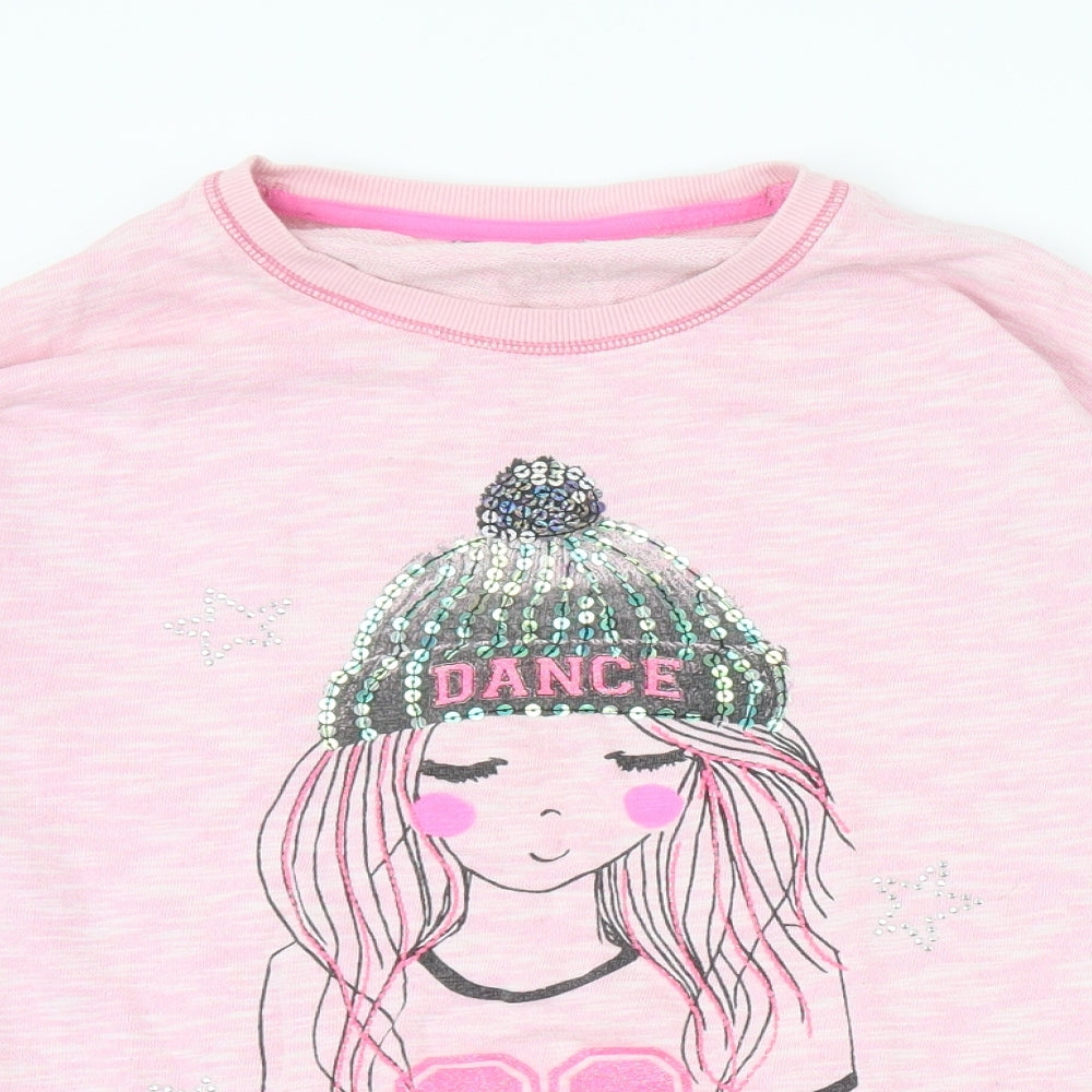 George Girls Pink Cotton Pullover Sweatshirt Size 13-14 Years - 89