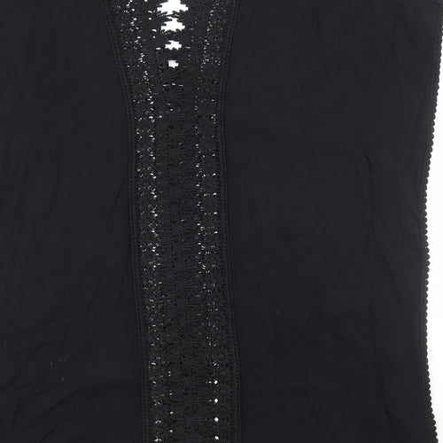 New Look Womens Black Viscose Basic Blouse Size S V-Neck