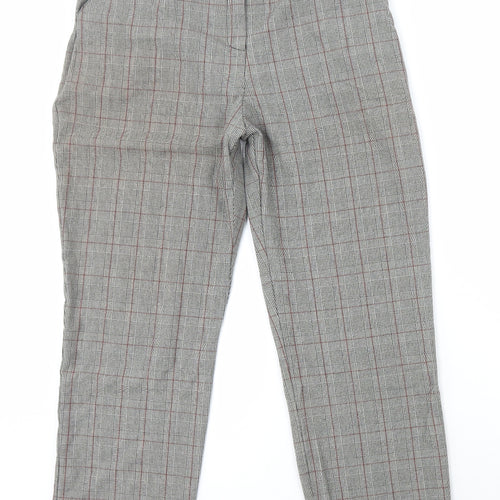 Berkertex Womens Grey Plaid Polyester Trousers Size 12 L27 in Regular