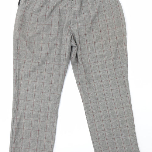Berkertex Womens Grey Plaid Polyester Trousers Size 12 L27 in Regular