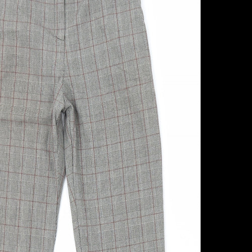 Berkertex Womens Grey Plaid Polyester Trousers Size 12 L27 in Regular