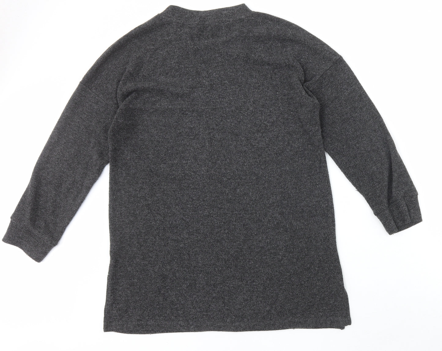 F&F Womens Grey Round Neck Animal Print Polyester Pullover Jumper Size 12 - Stars