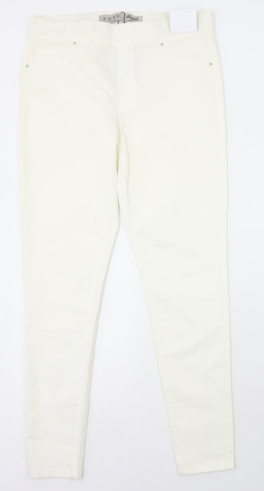 Denim & Co. Womens White Polyester Jegging Jeans Size 14 L29 in Regular