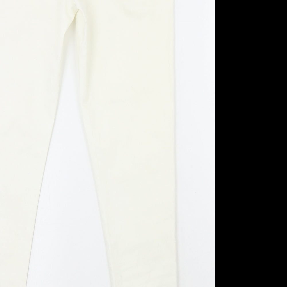 Denim & Co. Womens White Polyester Jegging Jeans Size 14 L29 in Regular