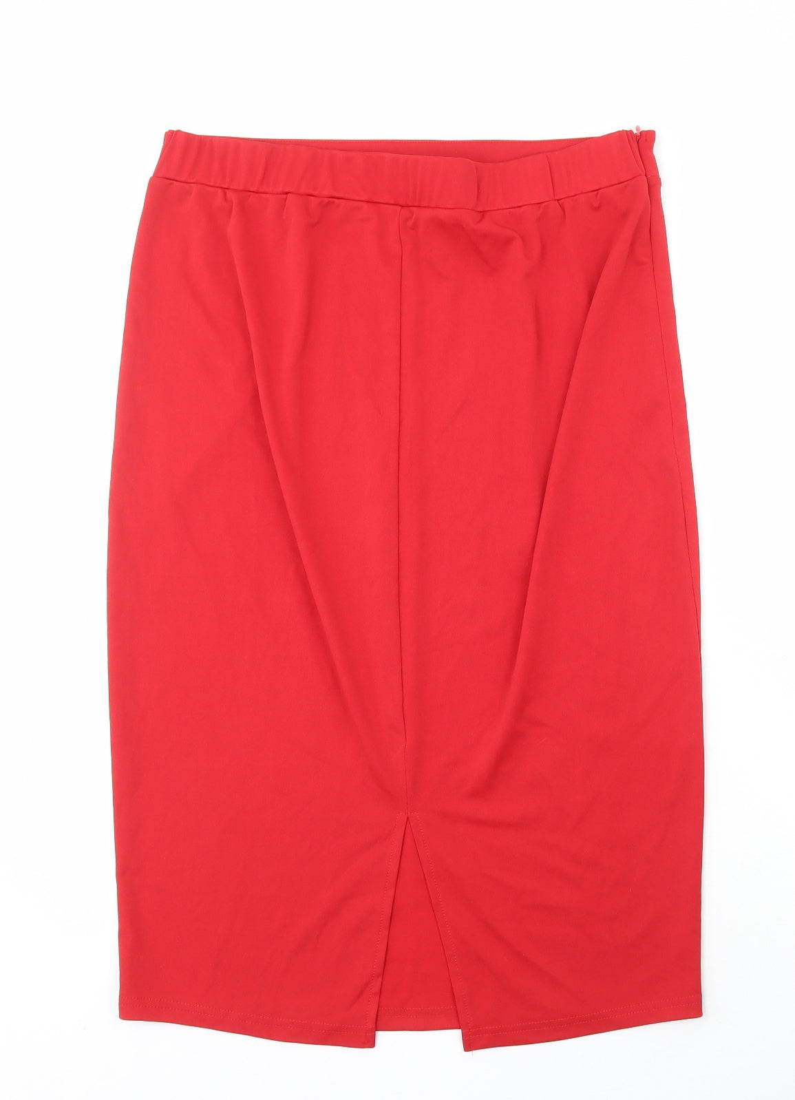 Preworn Womens Red Polyester Straight & Pencil Skirt Size L