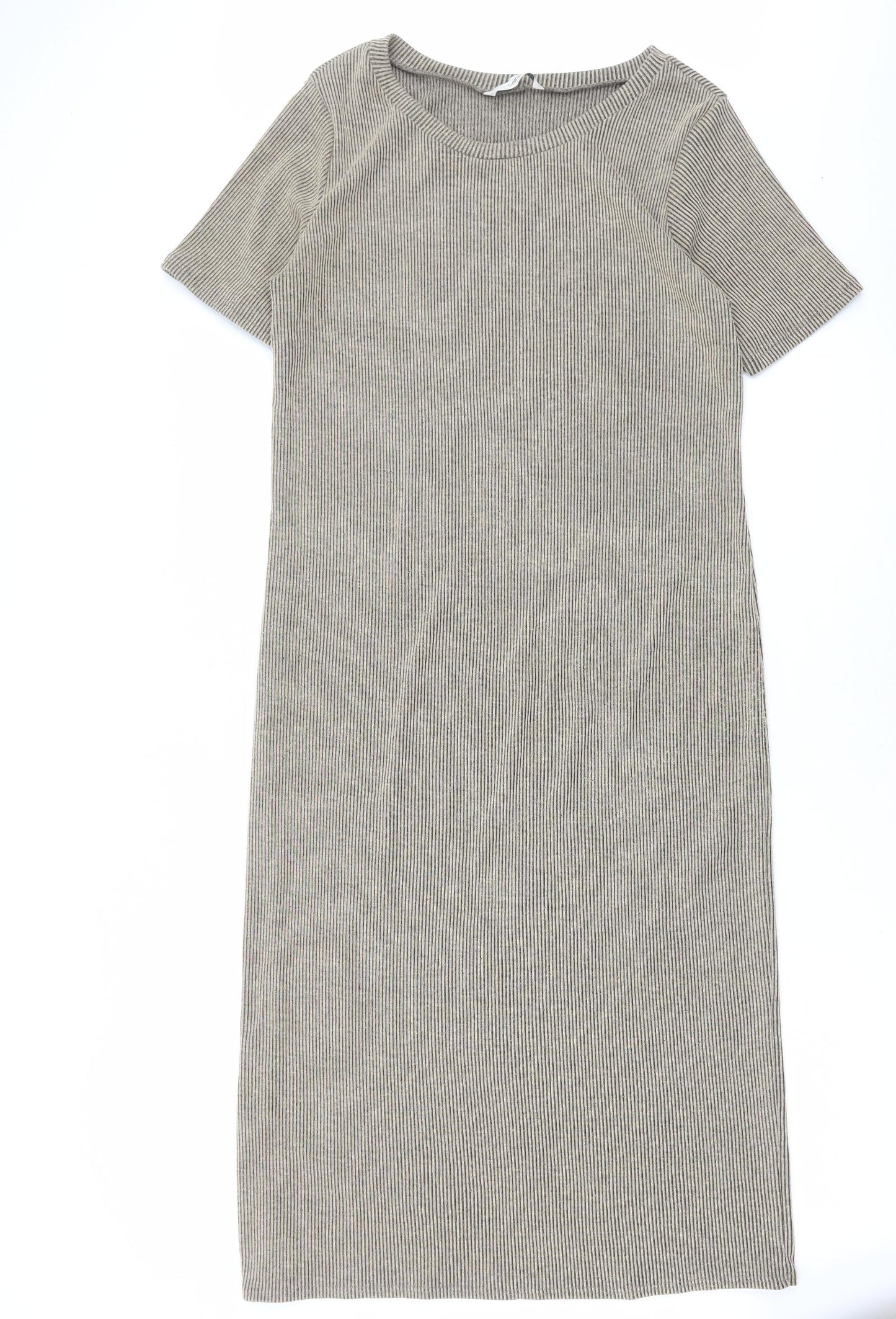 George Womens Brown Polyester T-Shirt Dress Size 16 Round Neck