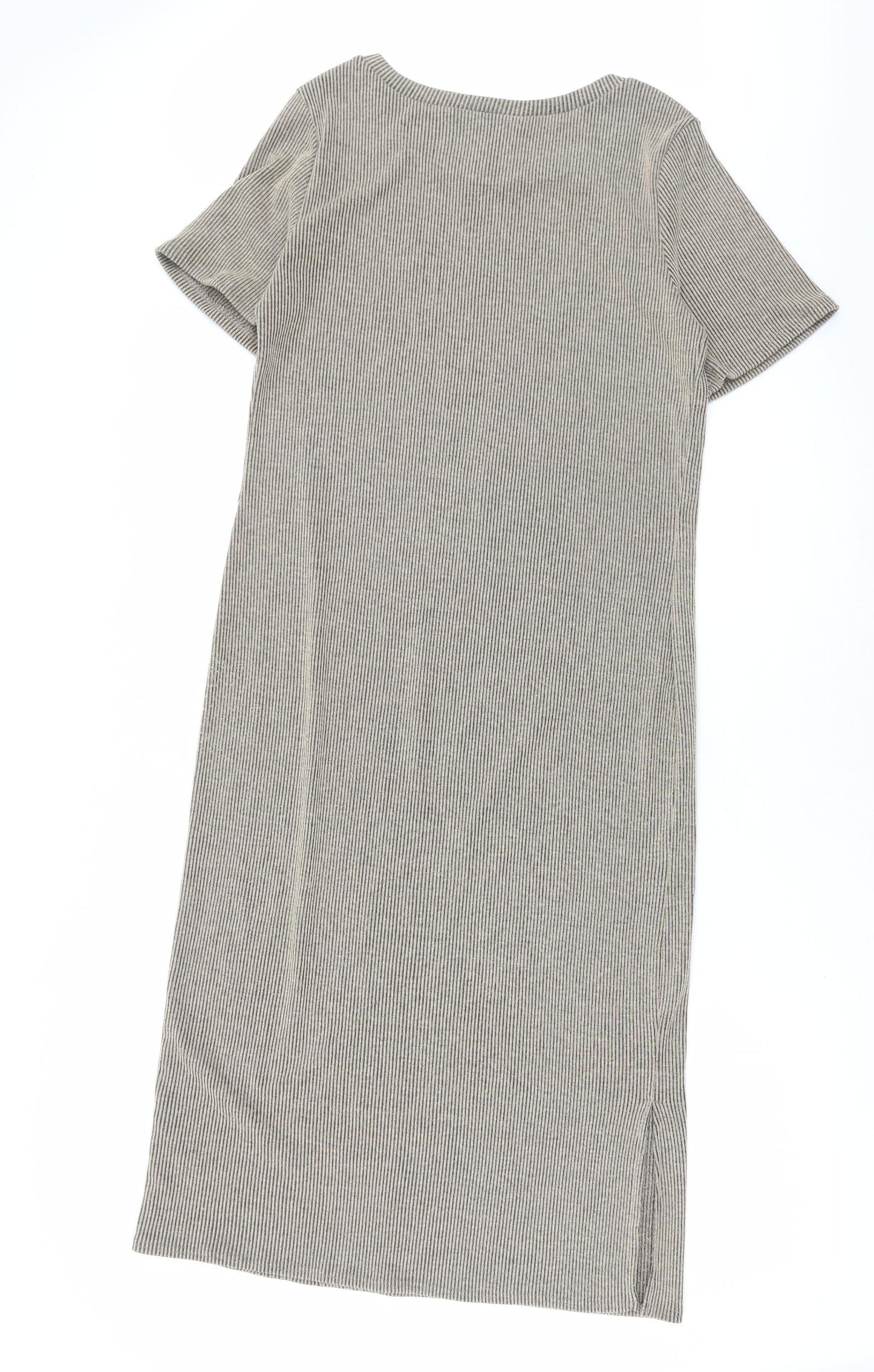 George Womens Brown Polyester T-Shirt Dress Size 16 Round Neck