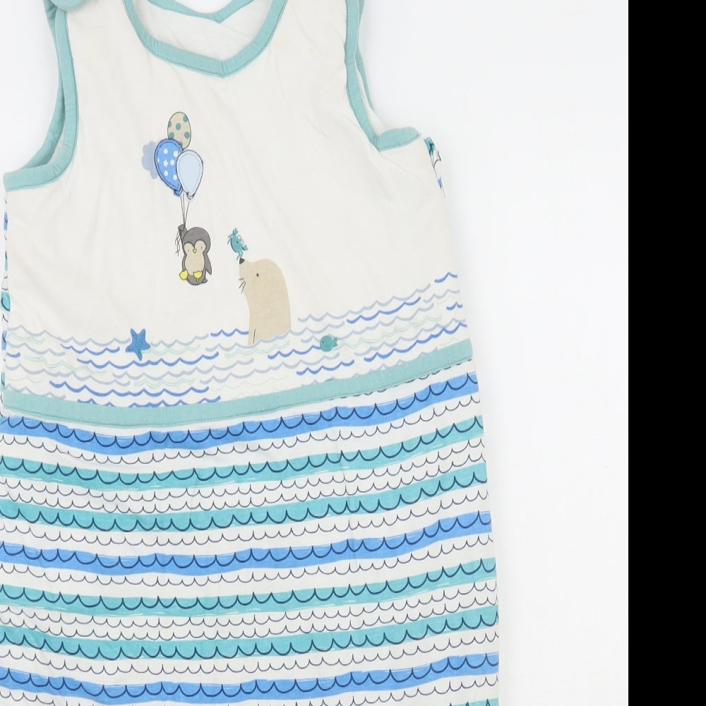 Tesco Baby Blue Cotton One Piece Size 3-6 Months - Balloon