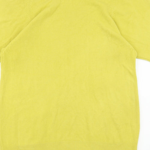 George Womens Yellow Acrylic Tunic T-Shirt Size 16 V-Neck
