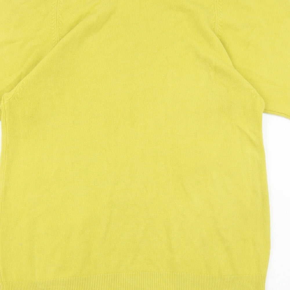 George Womens Yellow Acrylic Tunic T-Shirt Size 16 V-Neck