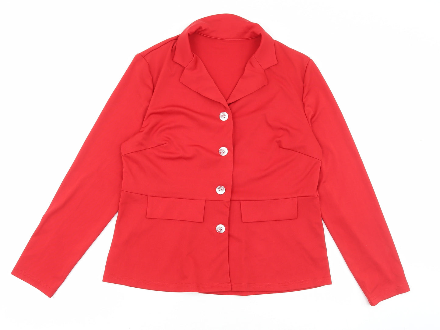 Preworn Womens Red Jacket Blazer Size L