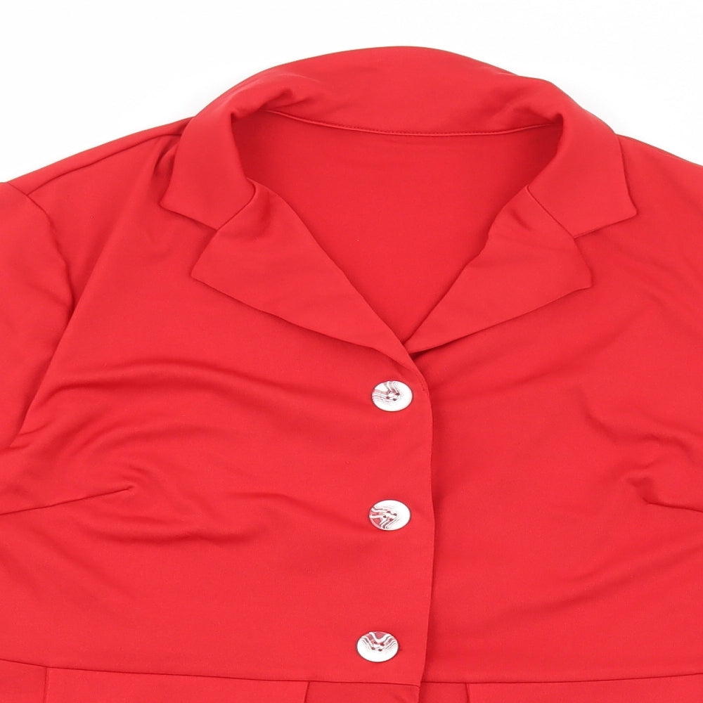 Preworn Womens Red Jacket Blazer Size L