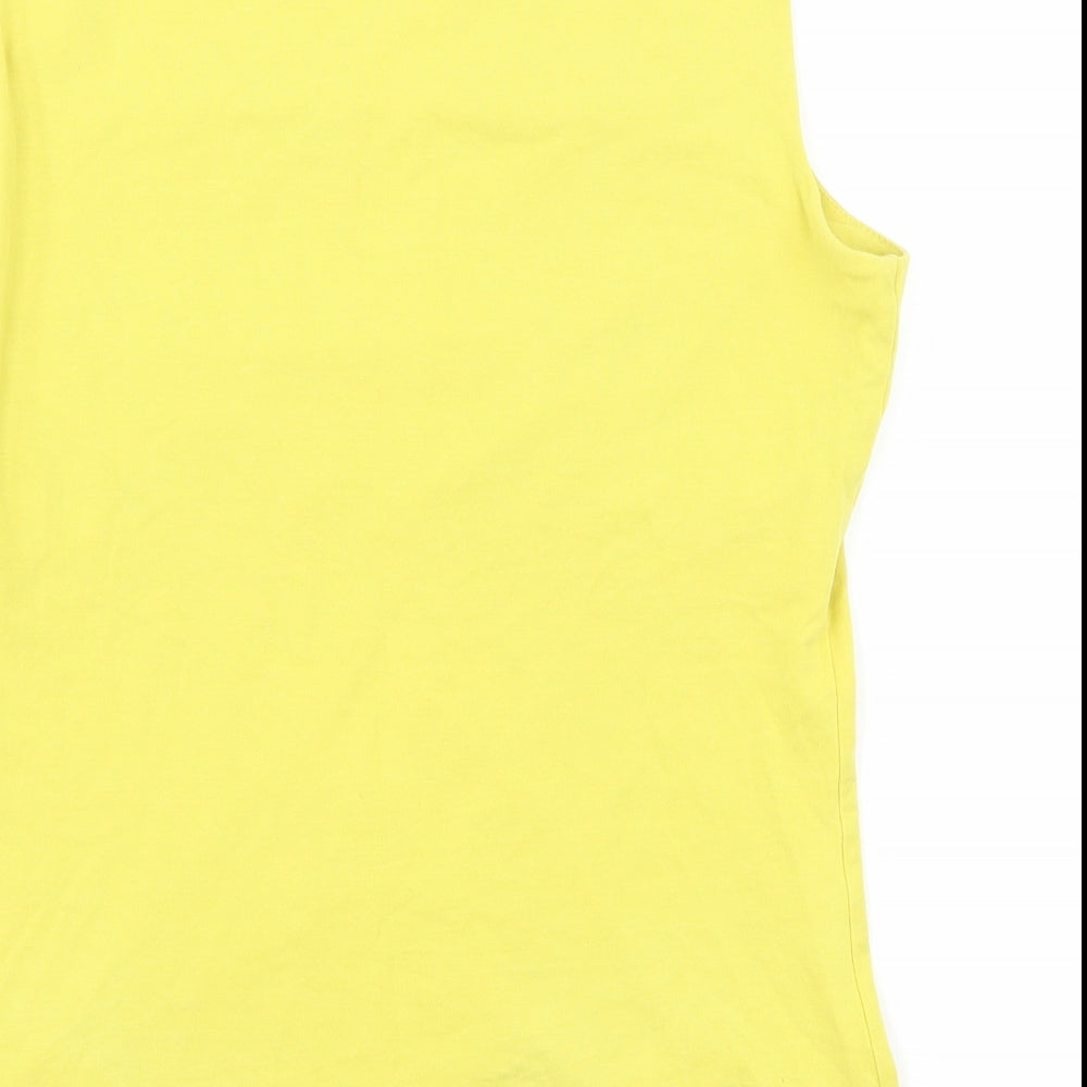 Fenn Wright Manson Womens Yellow Cotton Camisole T-Shirt Size 12 Square Neck