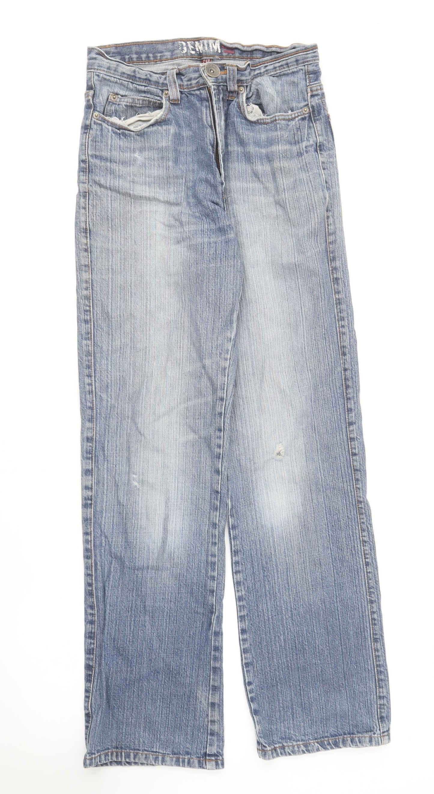 Denim & Co. Mens Blue Cotton Straight Jeans Size 28 in L32 in Regular
