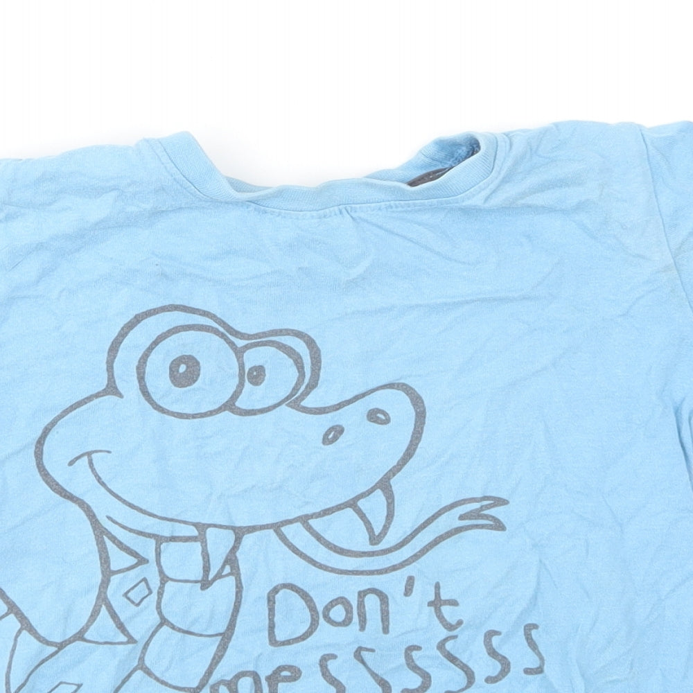 Cherokee Boys Blue Cotton Basic T-Shirt Size 4-5 Years Round Neck - Dinasours