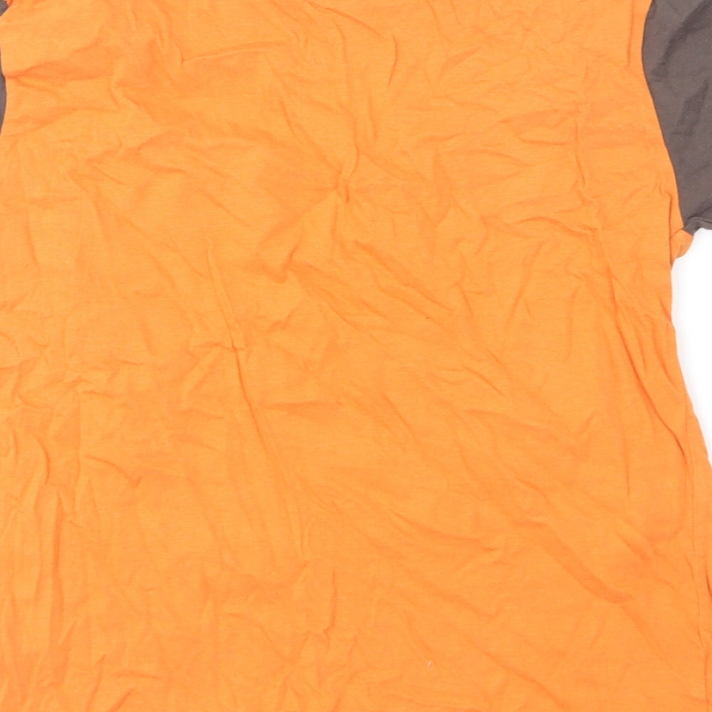 George Boys Orange Cotton Basic T-Shirt Size 10-11 Years Round Neck