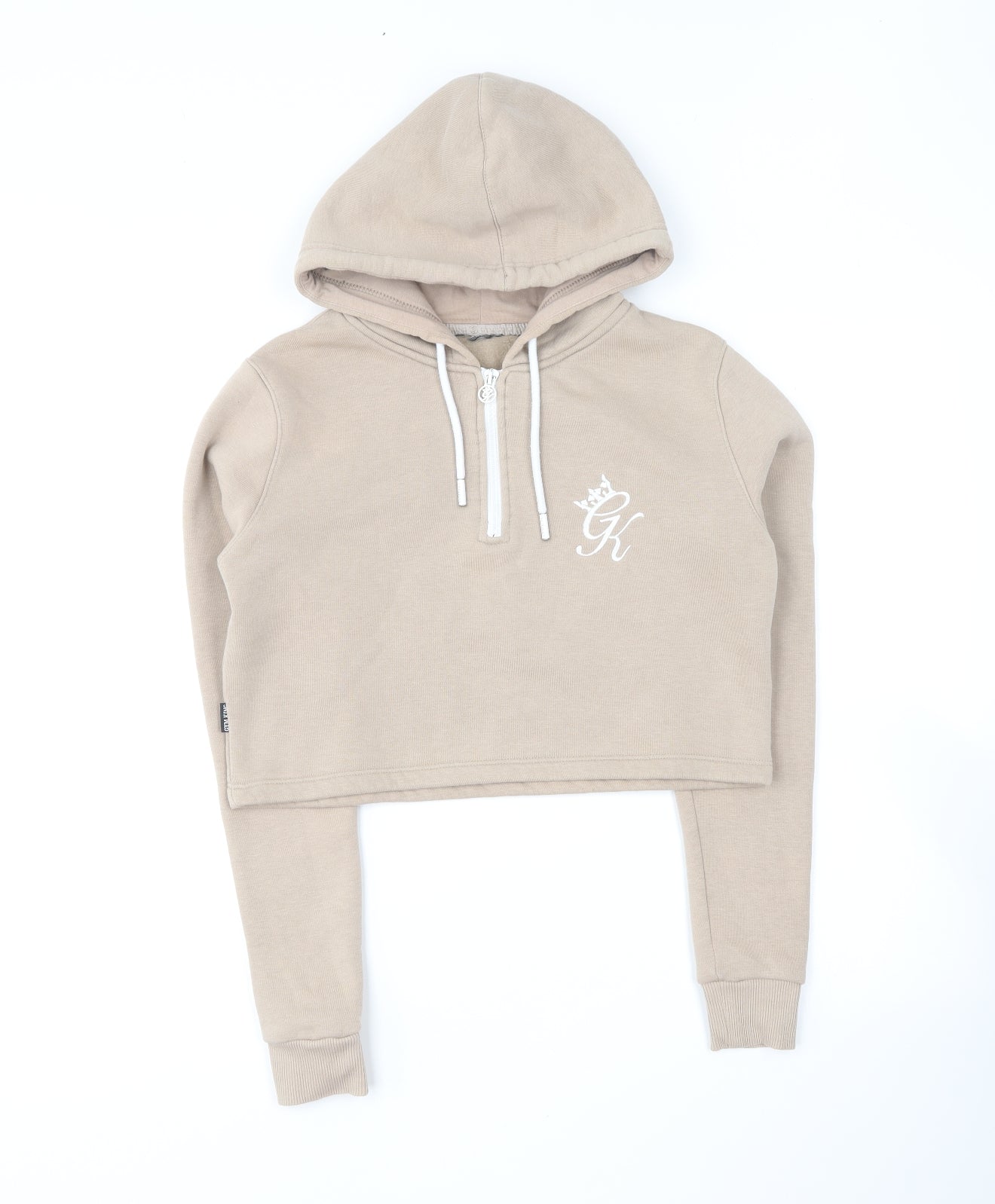 Gym King Womens Beige Cotton Pullover Hoodie Size 10 - Cropped