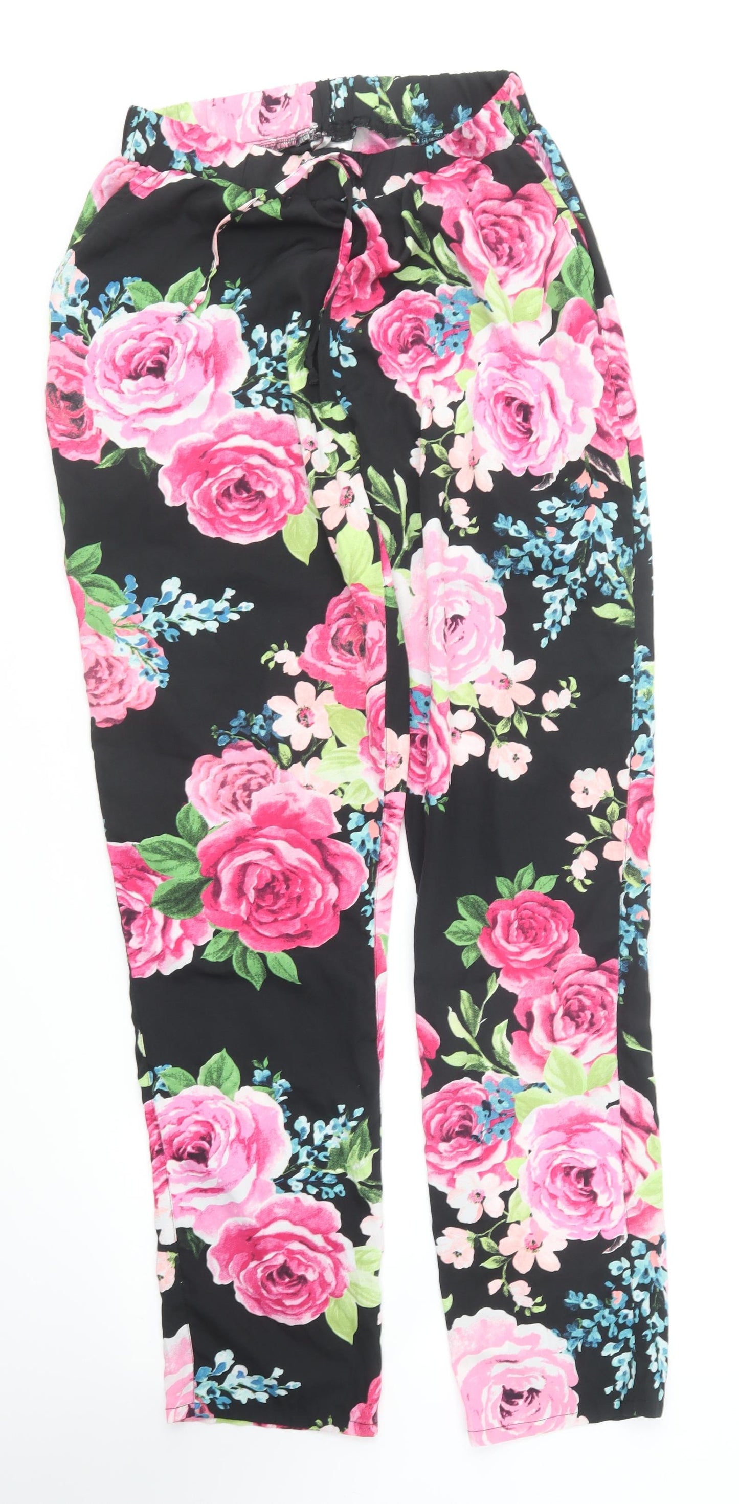 Feel Fabulous Womens Floral Polyester Trousers Size 10 L29 in Regular