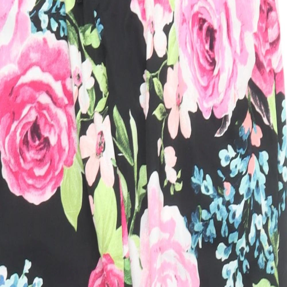 Feel Fabulous Womens Floral Polyester Trousers Size 10 L29 in Regular